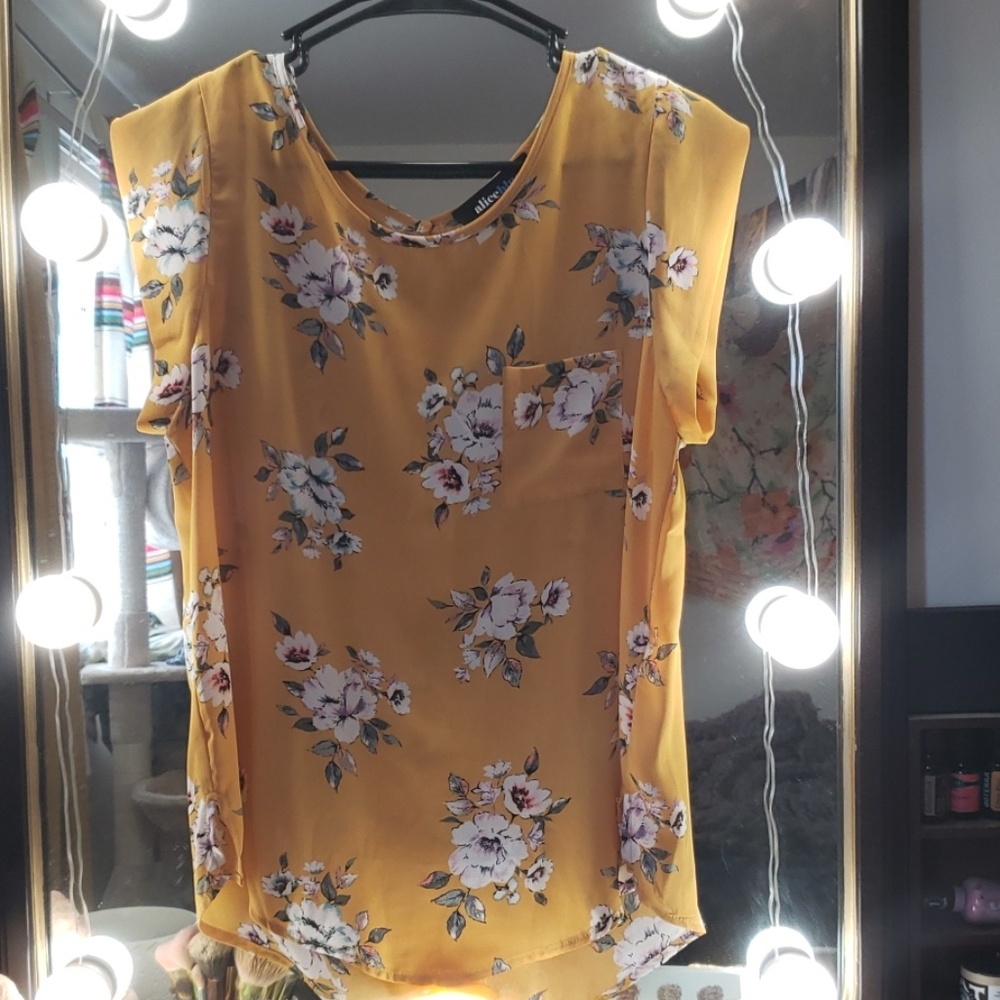 Yellow floral shirt